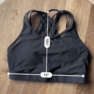 Fabletics Sheer Dual Layer Black Sports Bra M